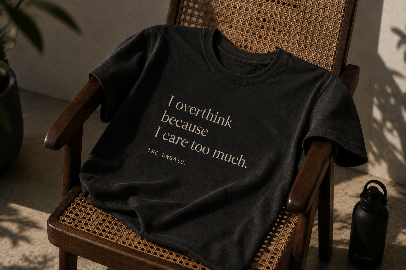Tee — I overthink because I care too much.