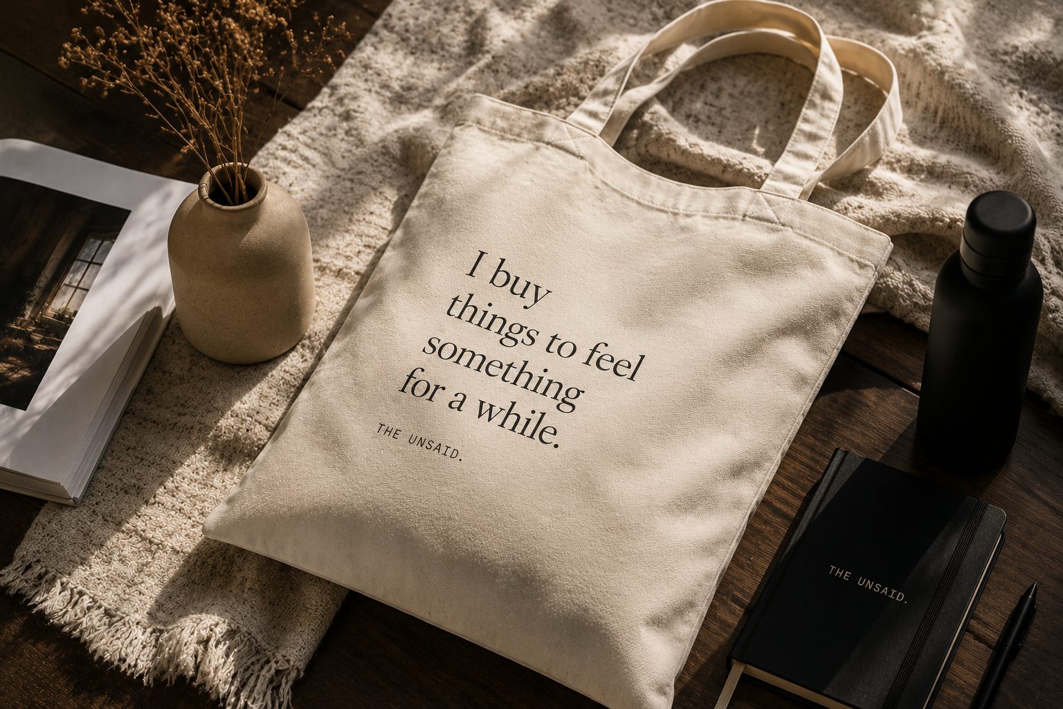 Tote — I buy things to feel something for a while.